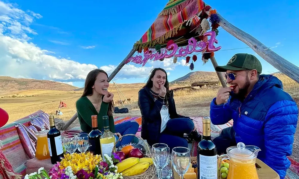 Picnic in the eucalyptus forest in Cusco