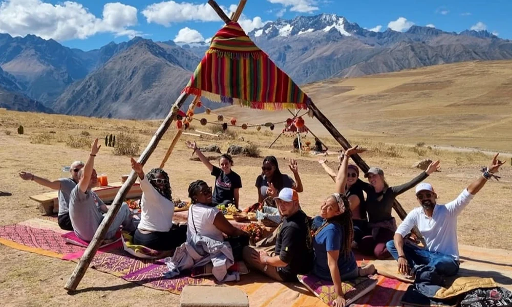 Picnic in the eucalyptus forest in Cusco